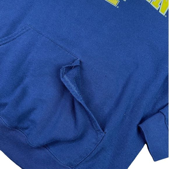 Vintage Jerzees University of Michigan Pullover Hoodie - Size Large - Picture 5 of 6